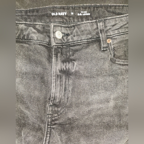 Old Navy OG Loose Size 16 Gray/Black Denim Shorts - Picture 2 of 9